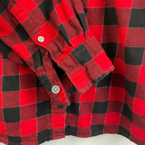 J. CREW Red Black Buffalo Check Plaid Pattern Button Down Womens XL Christmas - Picture 5 of 13